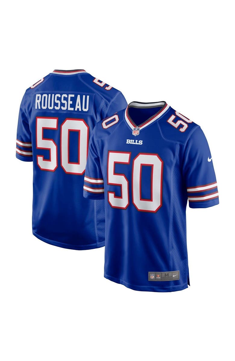 Nike Men's Nike Gregory Rousseau Royal Buffalo Bills 2021 NFL Draft First Round Pick Game Jersey, Main, color,