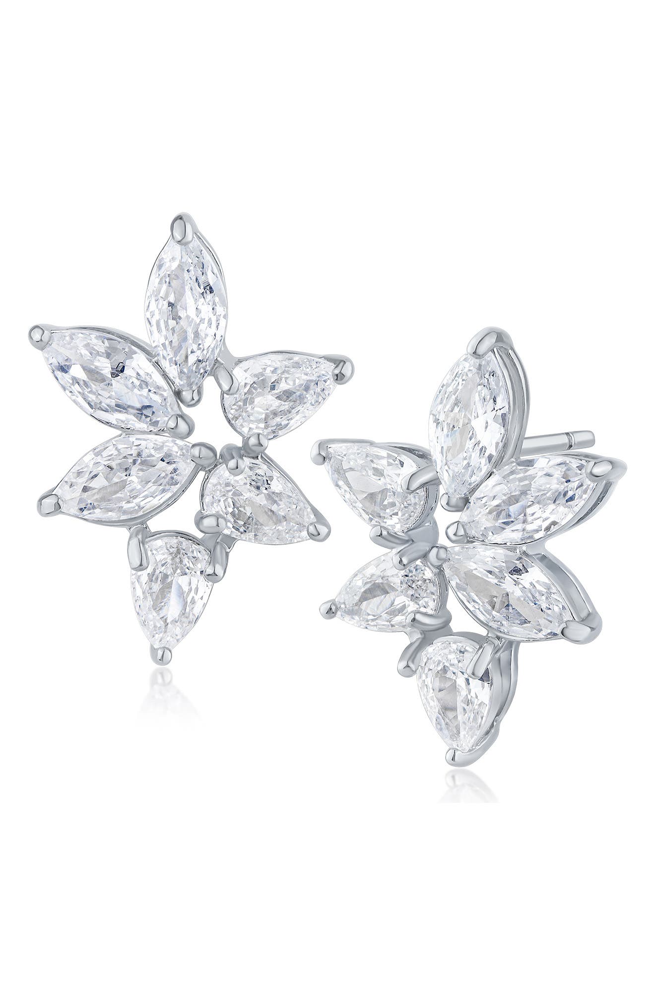 CZ by Kenneth Jay Lane Cubic Zirconia Cluster Stud Earrings