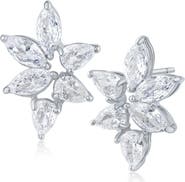 CZ by Kenneth Jay Lane Cubic Zirconia Cluster Stud Earrings