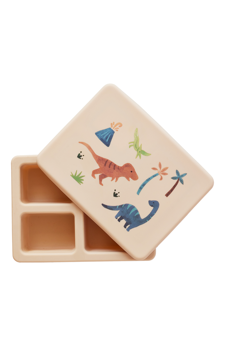 Austin Baby Co Silicone Mini  Bento Box, Main, color, Dinosaur Warm Cream