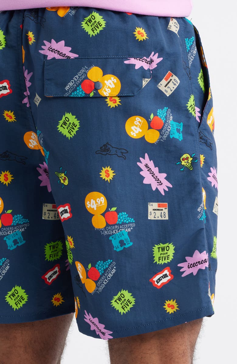 ICECREAM Scatter Graphic Nylon Shorts, Alternate, color, Sargasso S