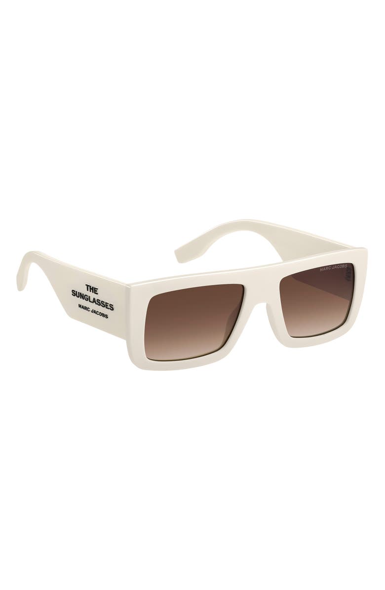 Marc Jacobs 53mm Gradient Rectangular Sunglasses, Alternate, color, Ivory/ Brown Sf