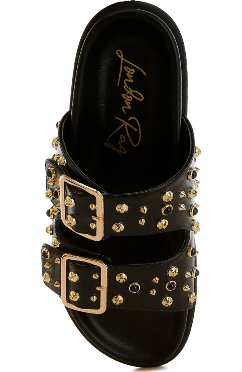 LONDON RAG Lumina Studded Slide Sandal, Alternate, color, Black