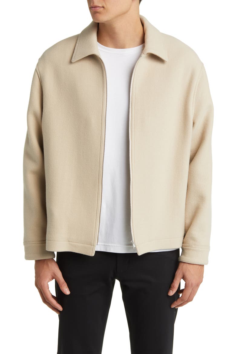 Wool Blend Flannel Jacket, Main, color, WARM KHAKI