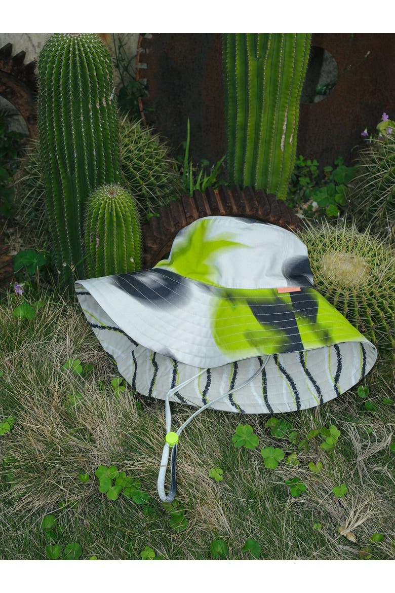 FRIDA x LOST PATTERN "Frida's Dream" Cotton Reversible Sun Hat, Alternate, color, Green