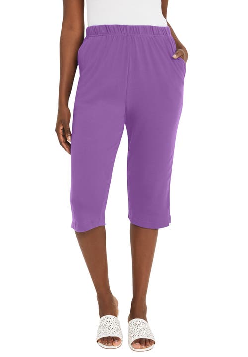 Jessica London Soft Ease Capri In Purple