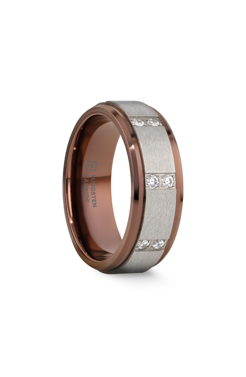 Beowulf Raised Center Tungsten Wedding Band
