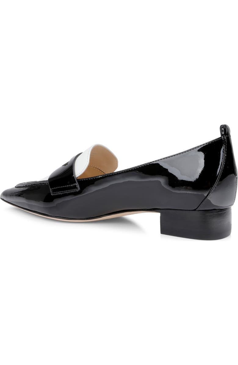 L'AGENCE Maelys Pointed Toe Penny Loafer, Alternate, color, Black/ White