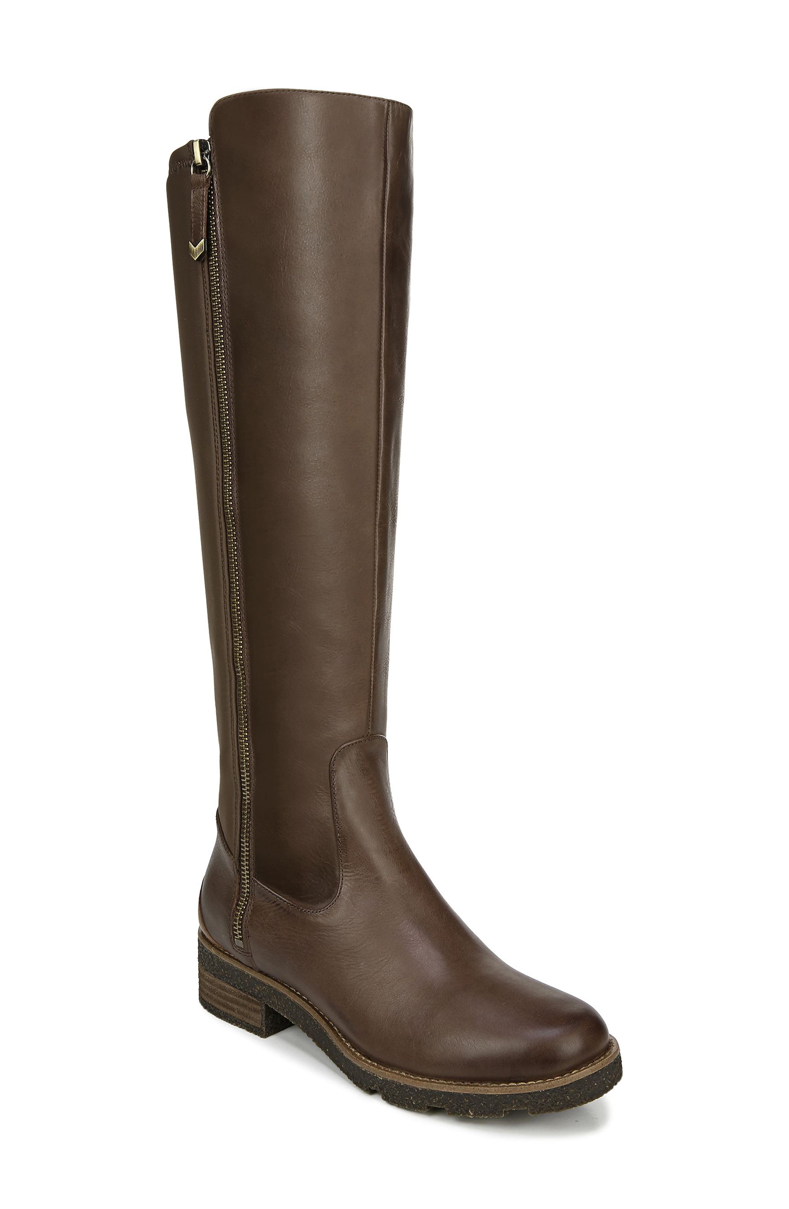 Tinslee Knee High Boot, Main, color, BROWN LEATHER