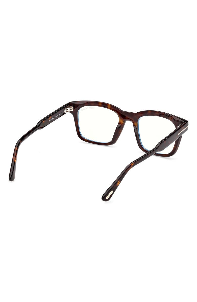 TOM FORD 51mm Square Optical Glasses, Alternate, color, Shiny Classic Dark Havana
