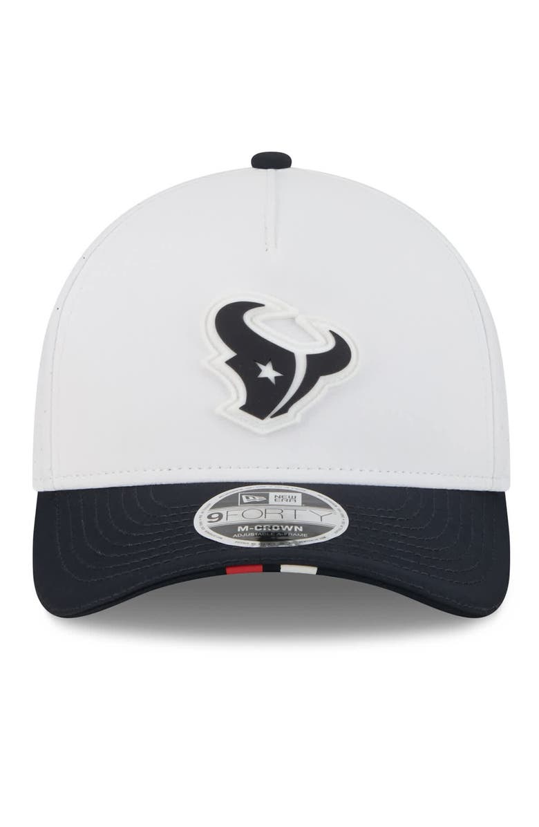 New Era Men's New Era White/Navy Houston Texans 2025 NFL Training Camp A-Frame 9FORTY Adjustable Hat, Alternate, color, White