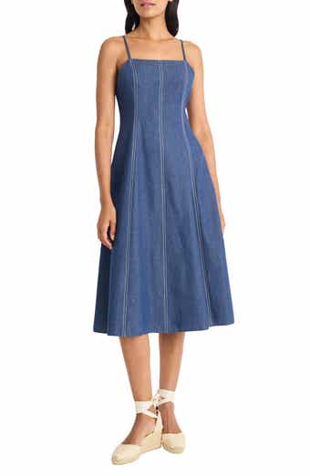 Maggy London Seam Detail Fit & Flare Midi Dress