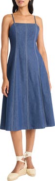 Maggy London Seam Detail Fit & Flare Midi Dress