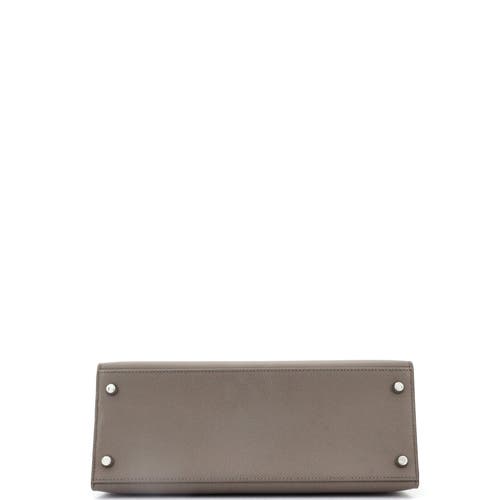 Pre-owned Hermes Hermes Kelly Handbag Grey Epsom With Palladium Hardware 28 In Gray
