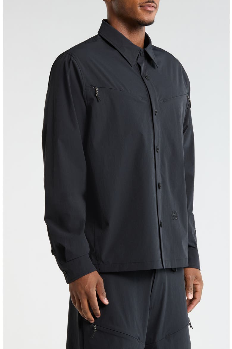 Gender Inclusive Reyes Water Resistant Shirt Jacket, Alternate, color, BLACK