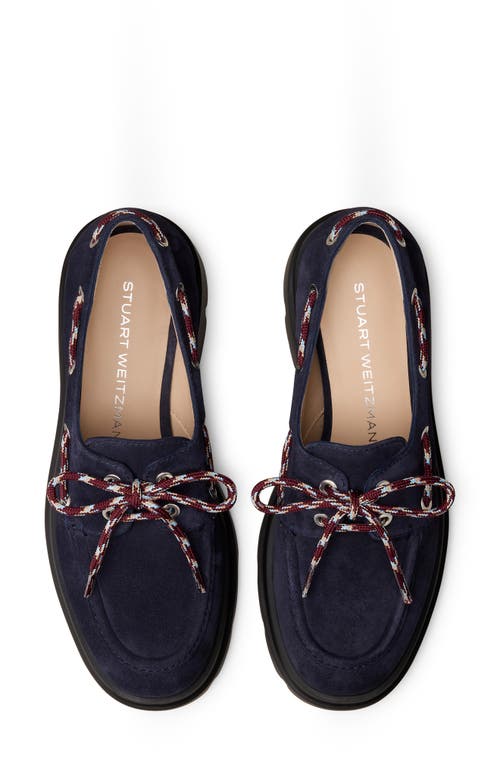 Stuart Weitzman Soluxe Hudson Boat Shoe In Blue