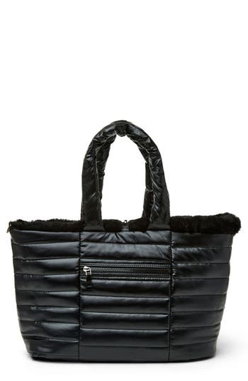Think Royln Duplex Reversible Faux Fur Trim Tote & Pouch