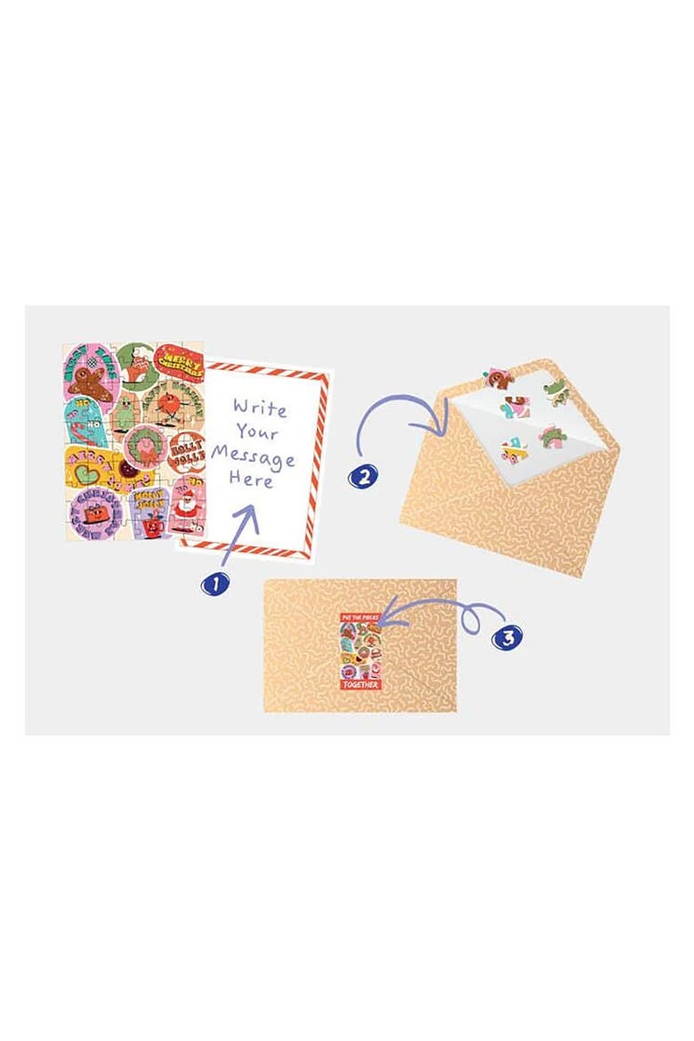 Happy Holiday Greeting Card Jigsaw Puzzle, 6.9 x 5 Inches, Alternate, color, Multicolored