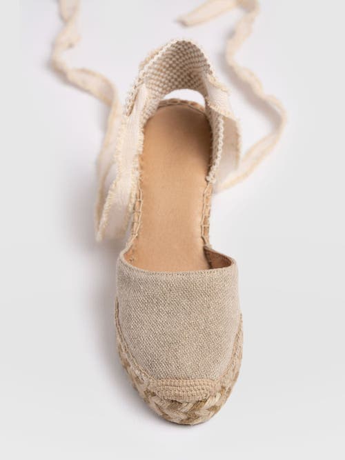 Saint + Sofia Rowe Espadrille Tie Wedges In Beige