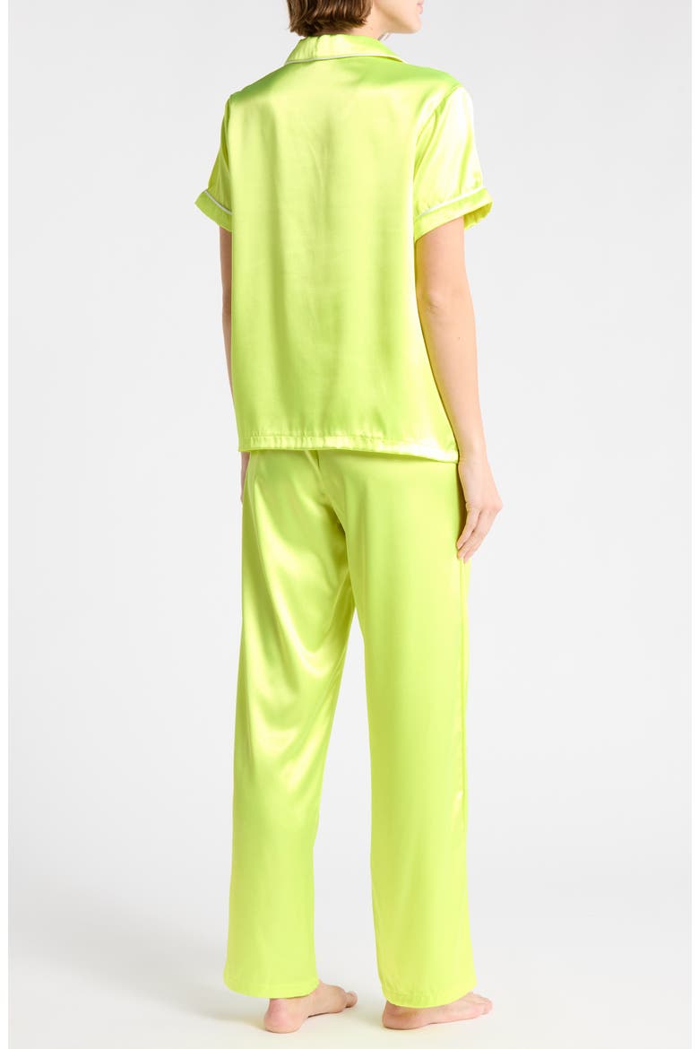 Ginnie Satin Pajamas, Alternate, color, LIME PUNCH