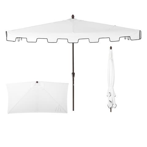 Sidney 9 ft. Classic MidCentury Rectangular Half Market Patio Umbrella with Crank, Wind Vent and UV Protection