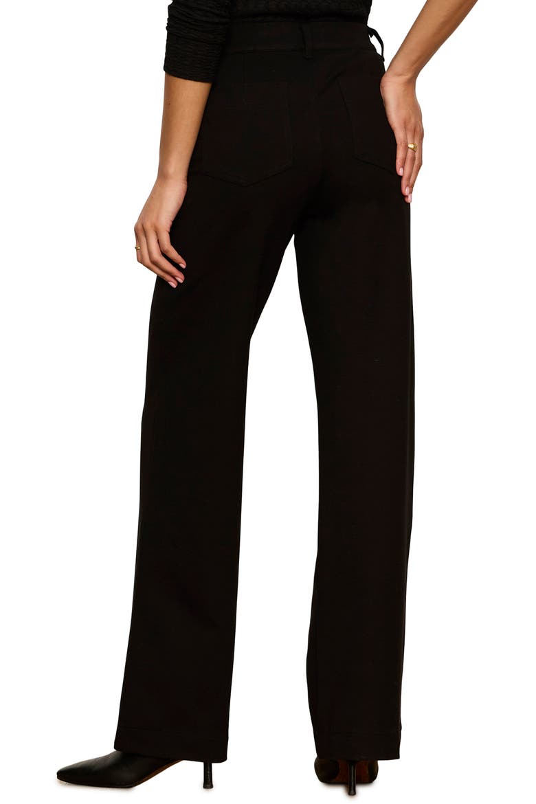 Marine Ponte Straight Leg Pants, Alternate, color, BLACK