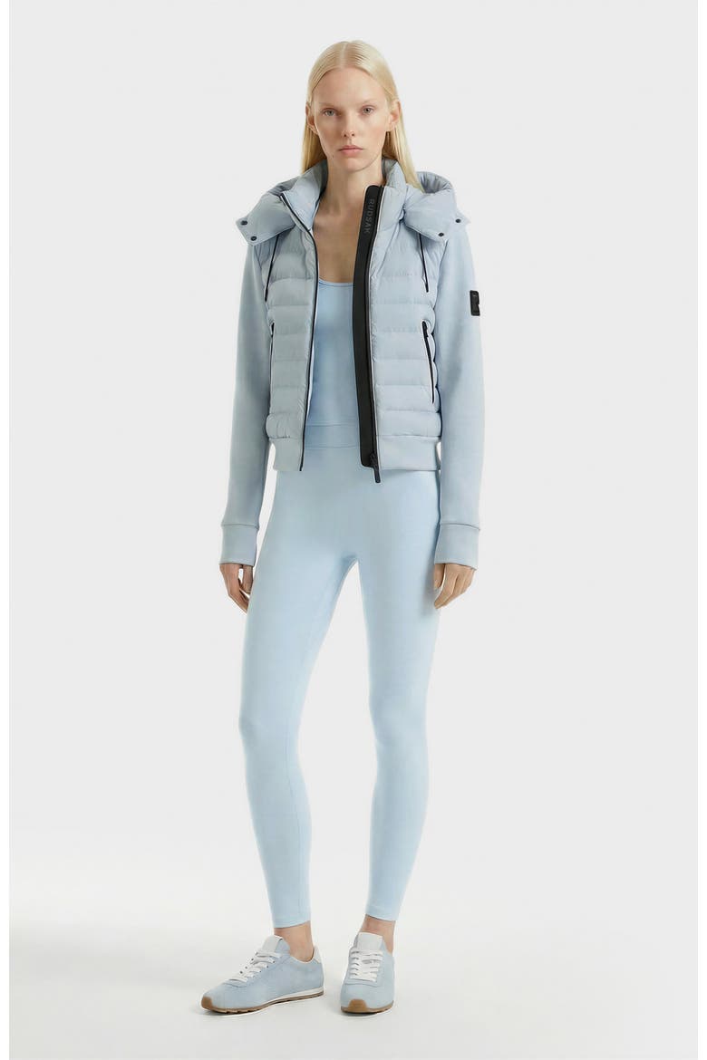 Cassa Light Down & Neoprene Crop Jacket, Alternate, color, Powder Blue