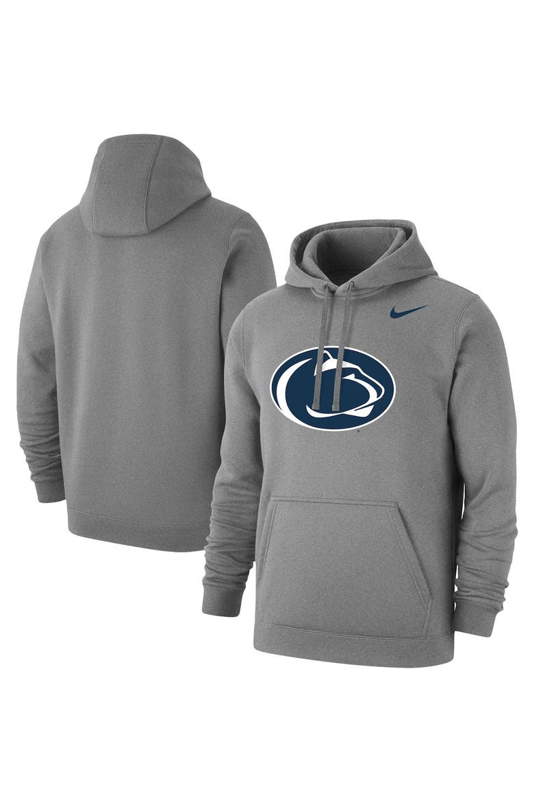Men's Nike Heather Gray Penn State Nittany Lions Logo Club Pullover Hoodie, Alternate, color, Heather Gray