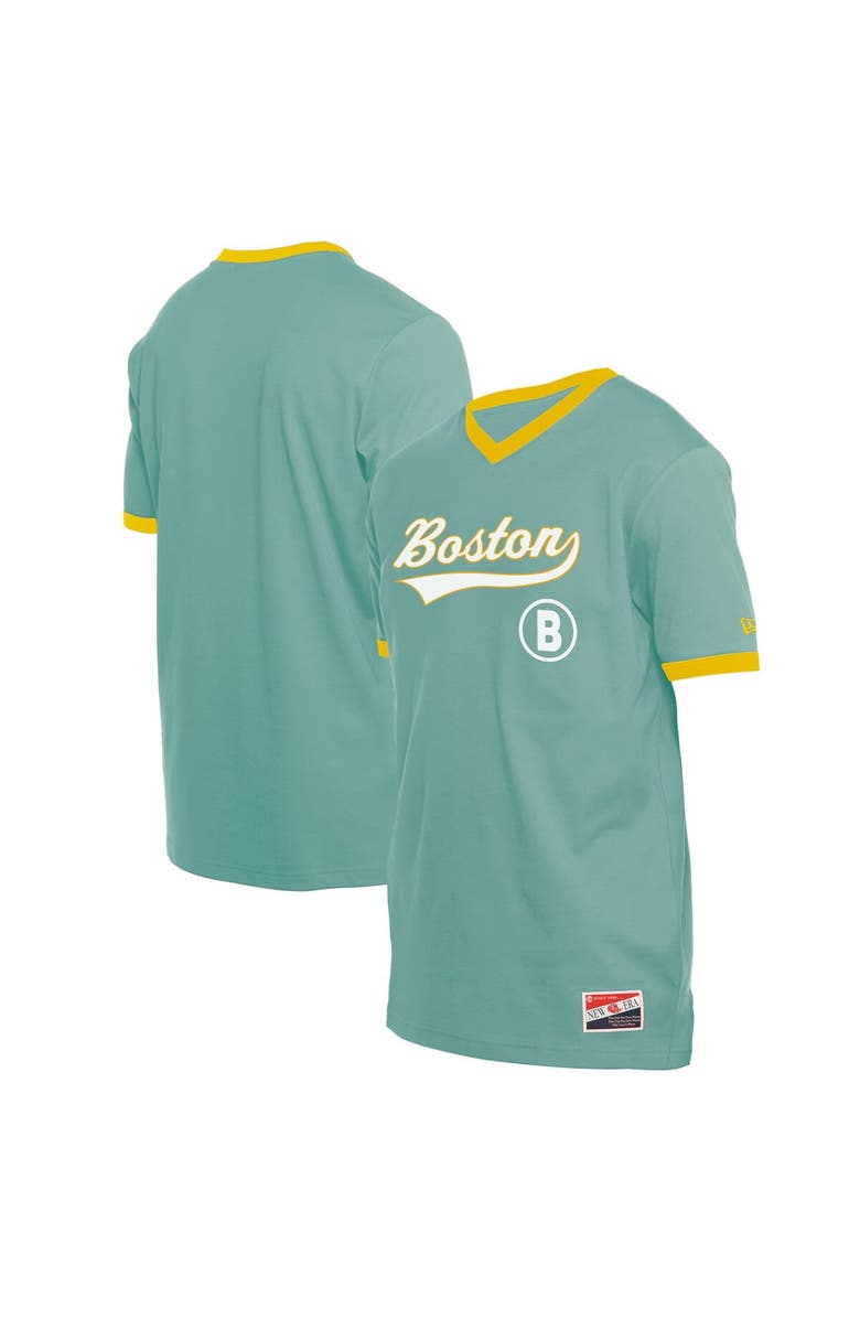 New Era Men's New Era  Green Boston Red Sox 2025 City Connect V-Neck T-Shirt, Main, color, 