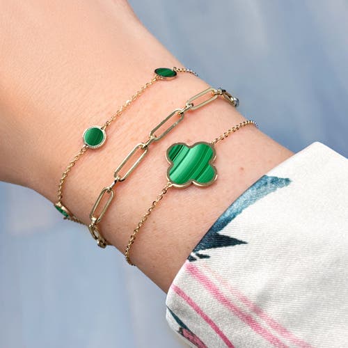 The Lovery Fine Jewelry Malachite Bubble Chain Bracelet In Green