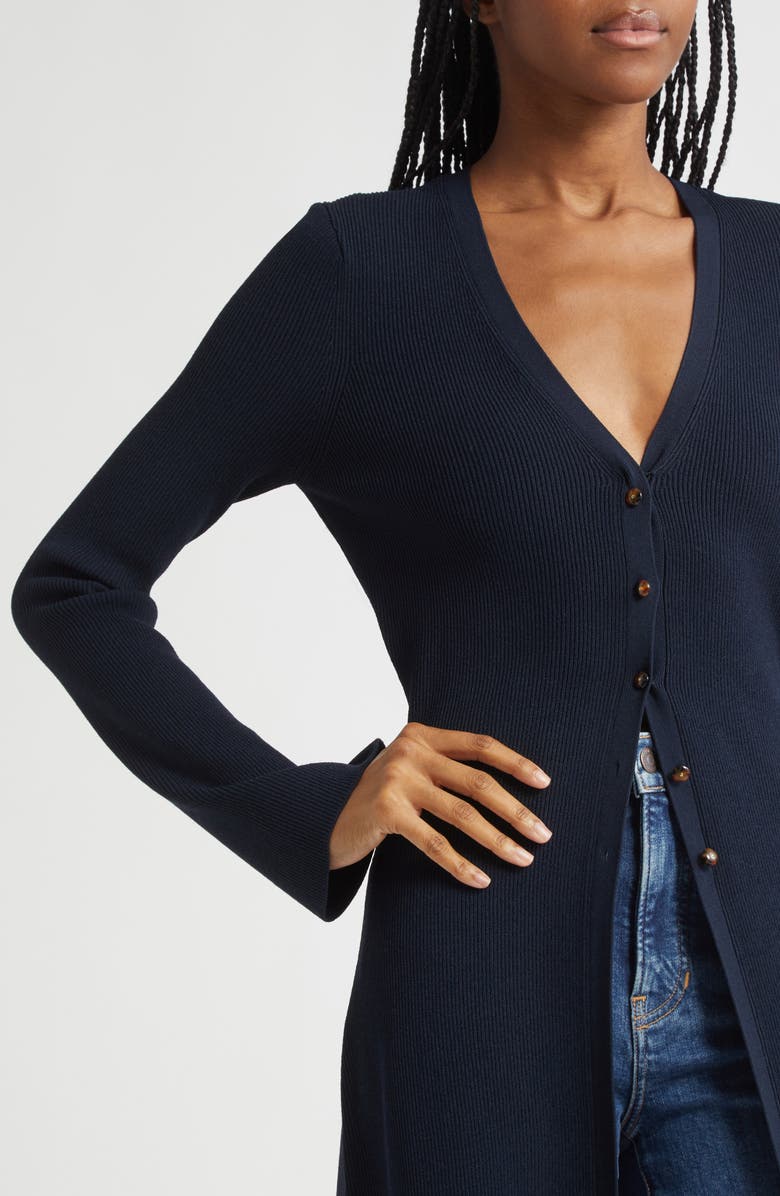 Veronica Beard Tulsi Longline Rib Cardigan, Alternate, color,