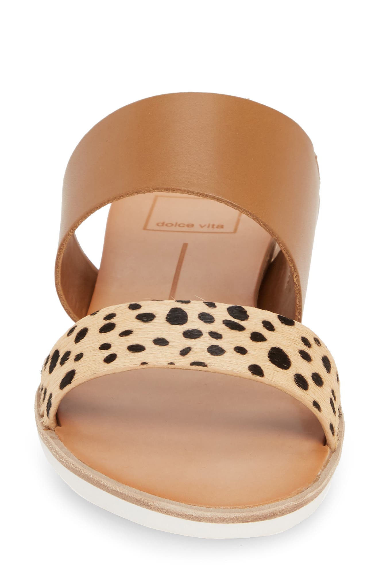 Vala Wedge Slide Sandal, Alternate, color, LEOPARD CALF HAIR