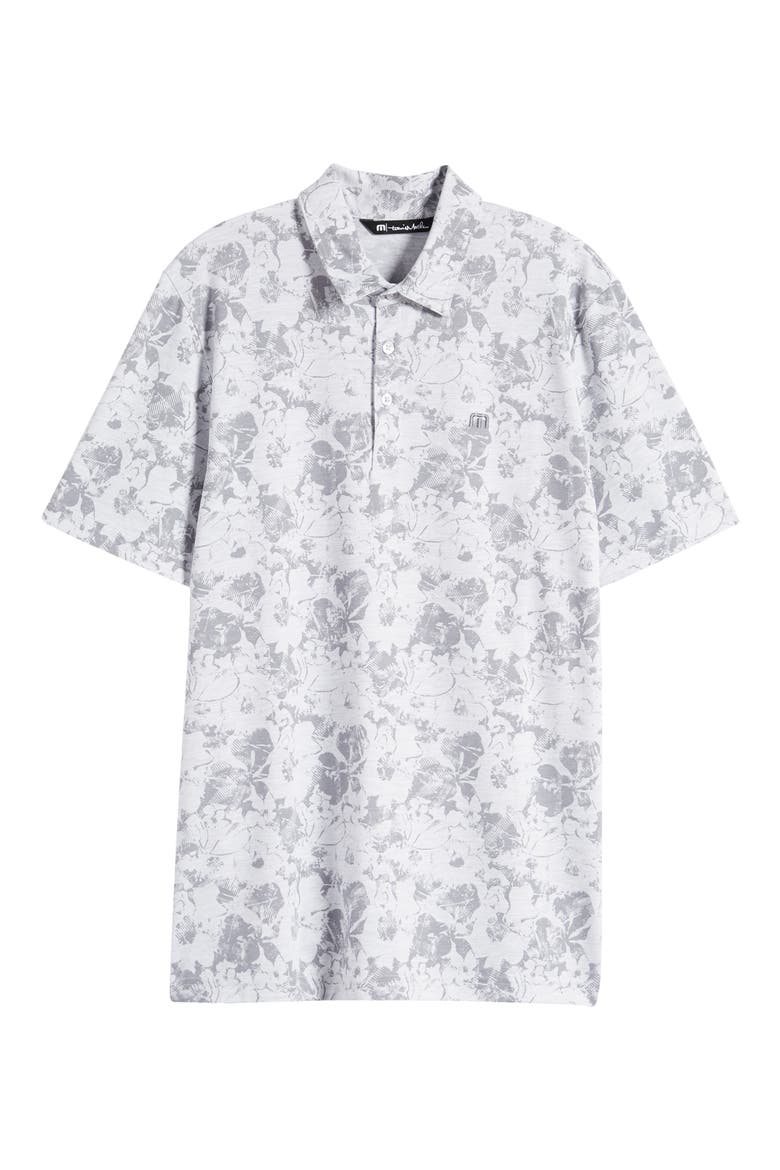 Private Deck Floral Short Sleeve Polo, Alternate, color, HEATHER LIGHT GREY