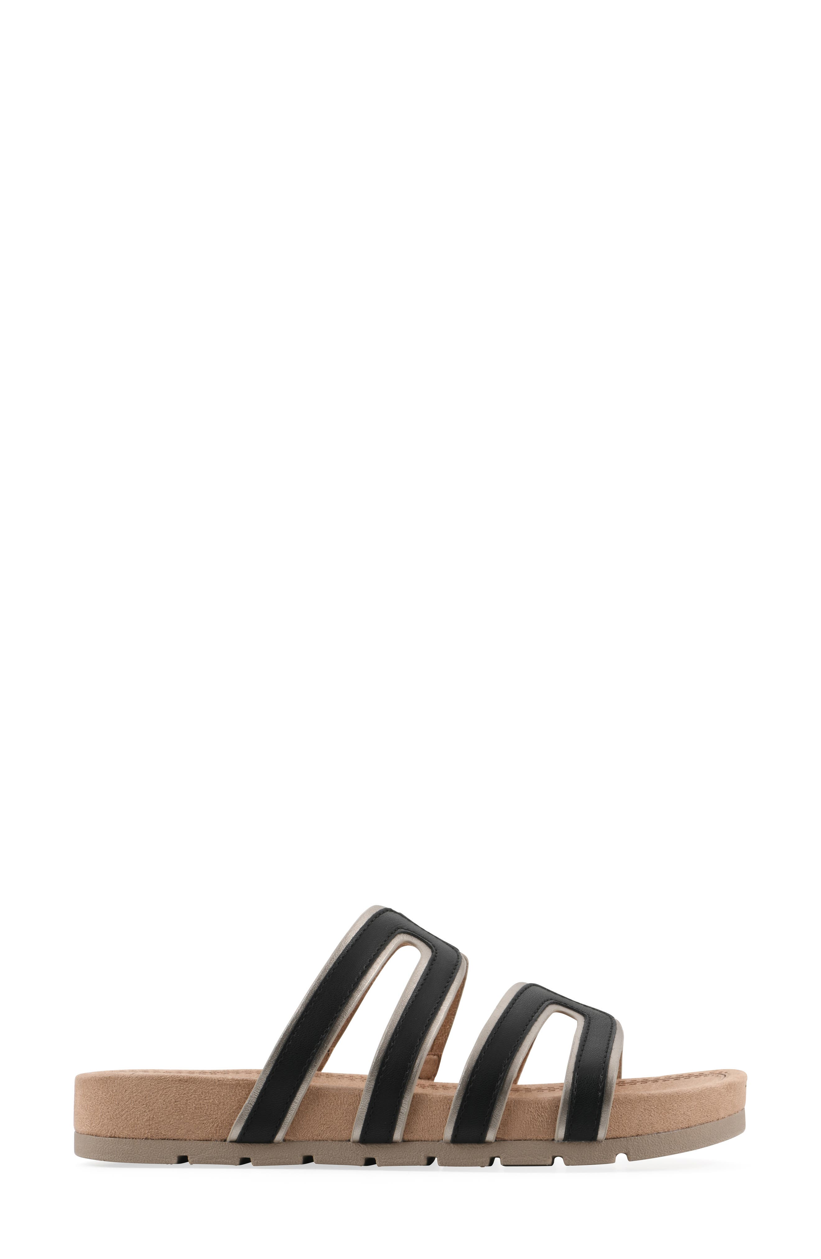 CLIFFS BY WHITE MOUNTAIN Tina Rose Slide Sandal, Alternate, color, Black/ Pale Gold