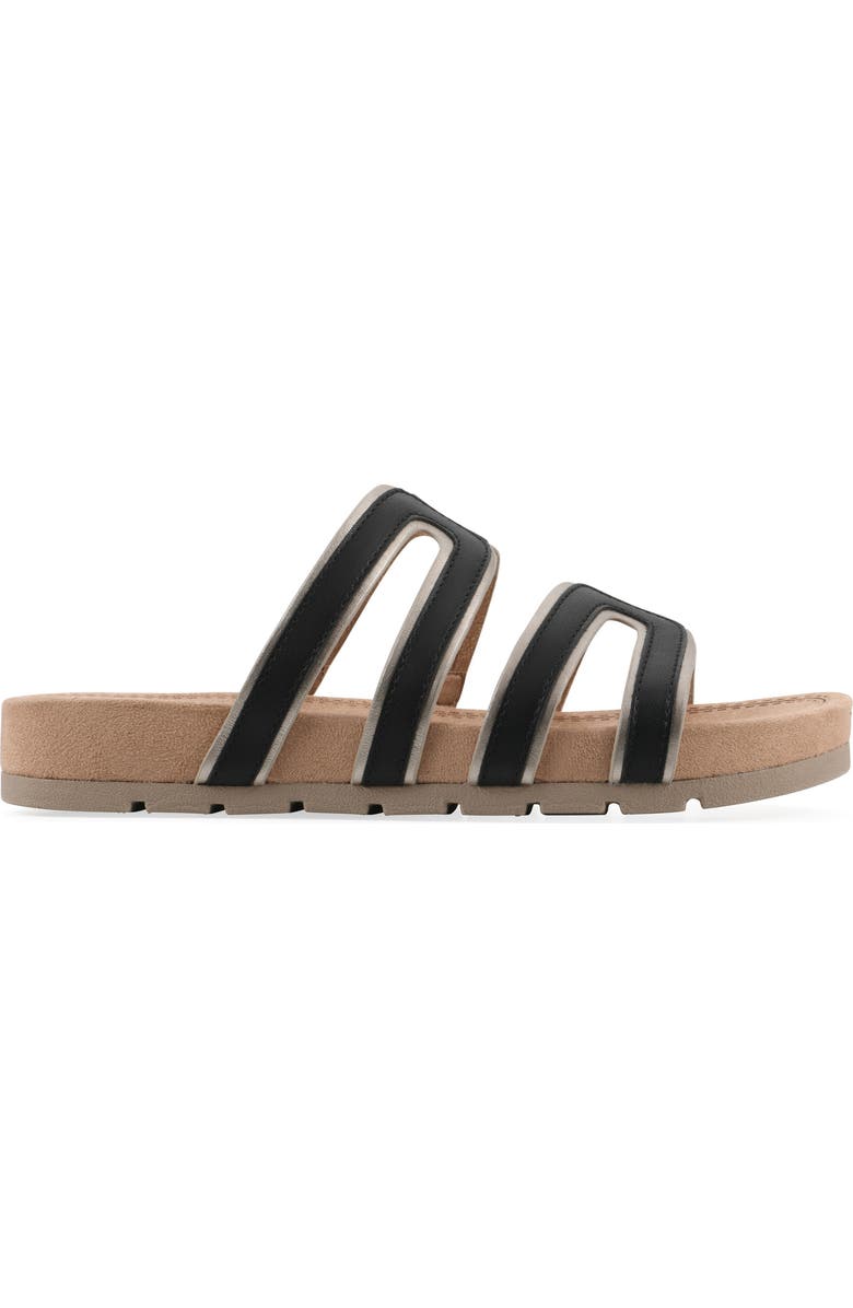 CLIFFS BY WHITE MOUNTAIN Tina Rose Slide Sandal, Alternate, color, Black/ Pale Gold