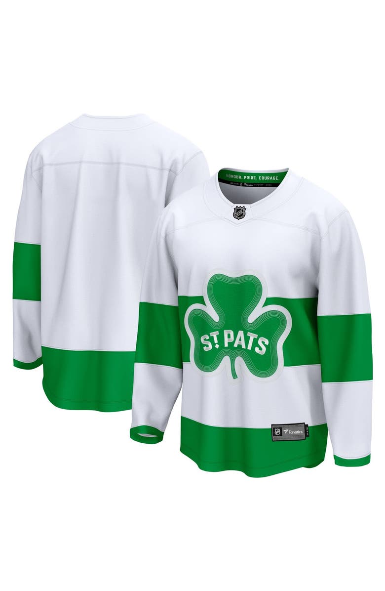 FANATICS Men's Fanatics Branded  White Toronto Maple Leafs St. Patricks Alternate Premier Breakaway Jersey, Main, color, 