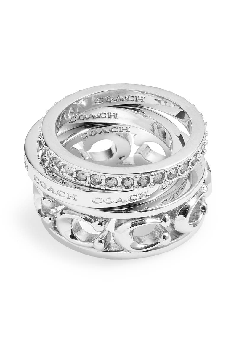 COACH Set of 3 Stackable Rings, Alternate, color, 