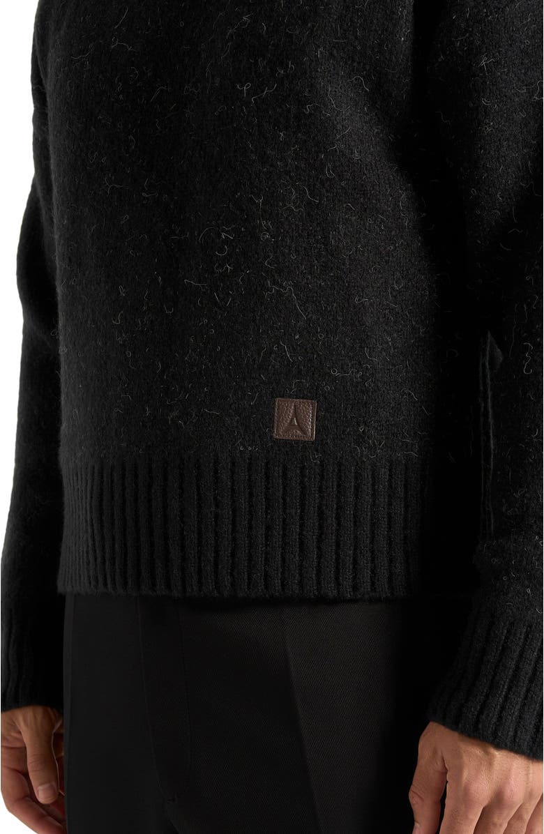 Manière De Voir Kamil Art Slogan Brushed Knit Jumper, Alternate, color, Black