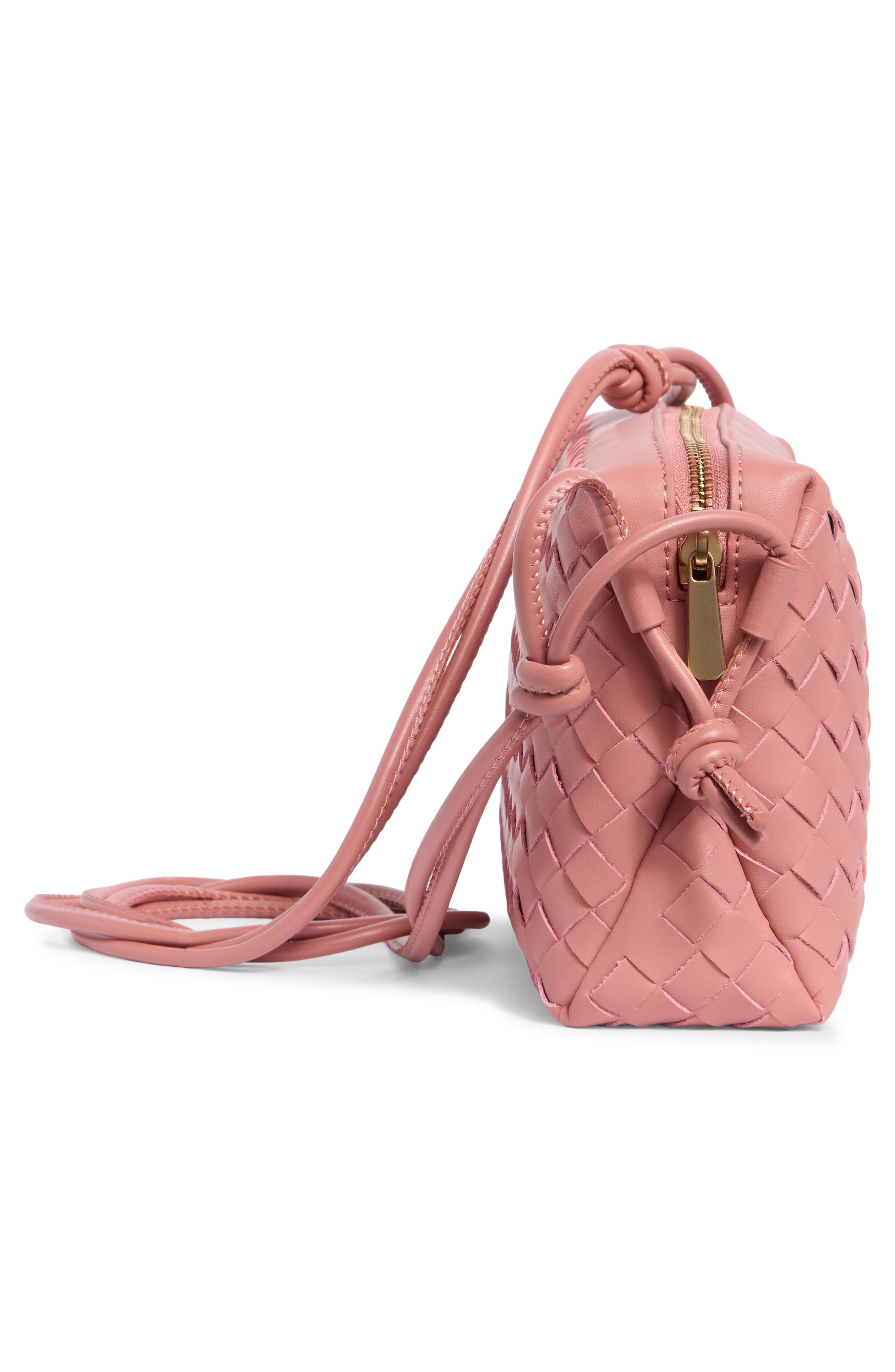 Sam Edelman Margo Small Woven Crossbody Bag, Alternate, color, Salmon