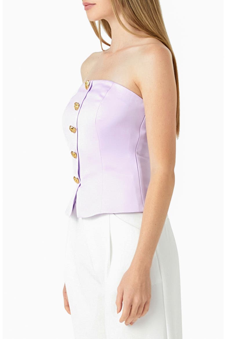 Strapless Button-Up Top, Alternate, color, LILAC