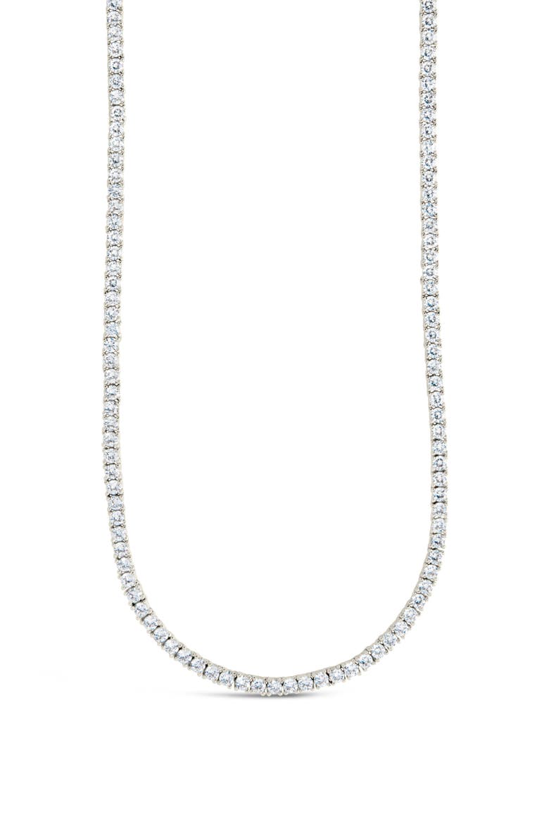 Cubic Zirconia Tennis Necklace, Main, color, SILVER