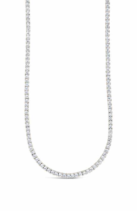 Sterling Forever Cubic Zirconia Tennis Necklace