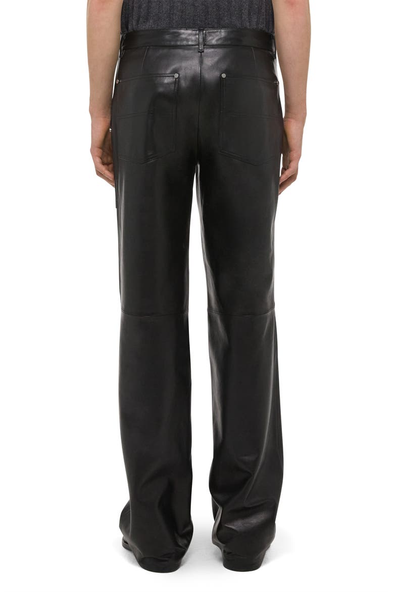 Bonde Leather Utility Pants, Alternate, color, BLACK/ BLACK