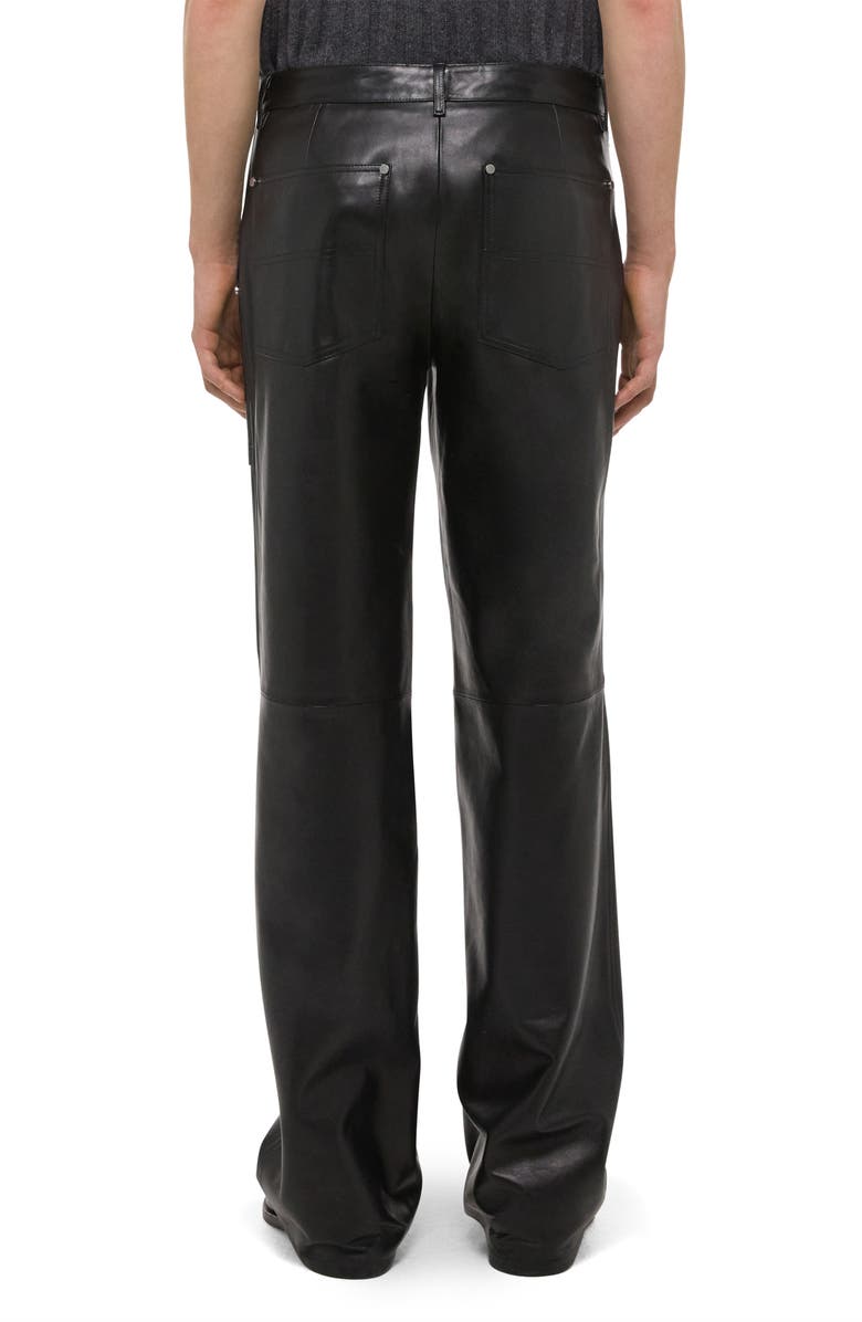Helmut Lang Bonde Leather Utility Pants, Alternate, color, Black/ Black