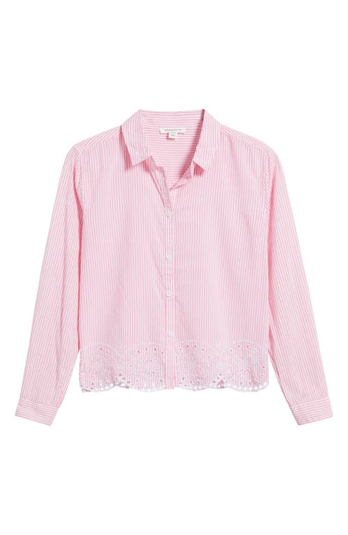 Beachlunchlounge Jullian Embroidered Eyelet Shirt In Rose Valley