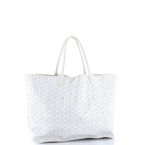 Pre-owned Goyard Goyard Anjou Reversible Tote Coated Canvas Gm In White