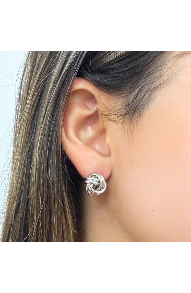 The Lovery Fine Jewelry Large Polished Knot Stud Earring, Alternate, color, Sterling Silver