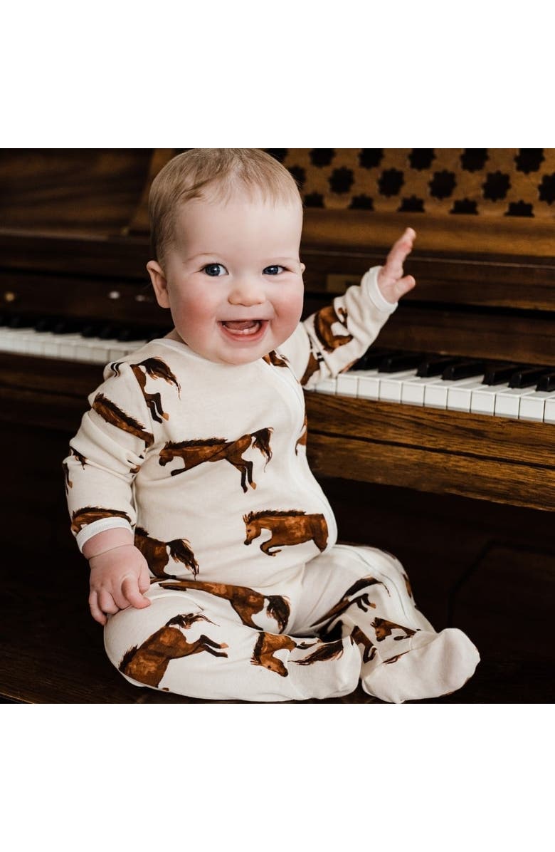 Milkbarn Organic Cotton Zipper Footed Romper, Alternate, color, Chicken