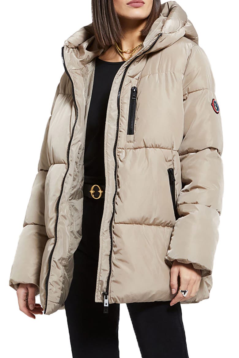 Quilted Puffer Short Jacket, Main, color, Stone