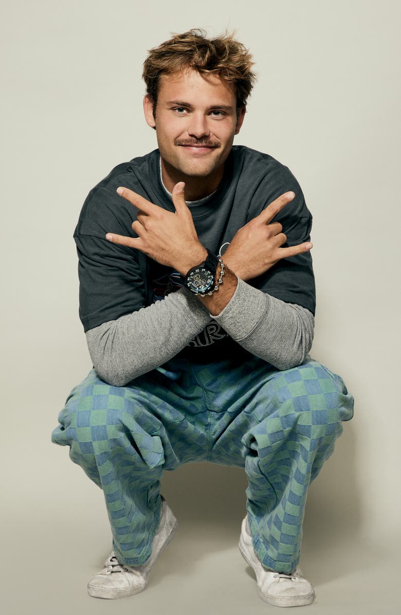 Nixon 51-30 Fisheye Chronograph Bracelet Watch, 51mm, Alternate, color, Fisheye / Super Black / Black